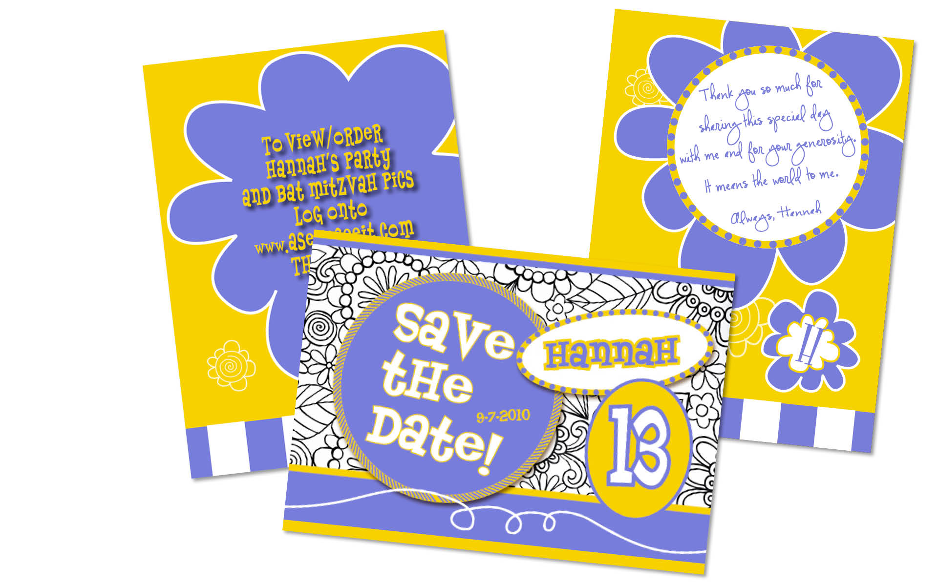 Custom Designed Bat / Bar Mitzvah Invitation